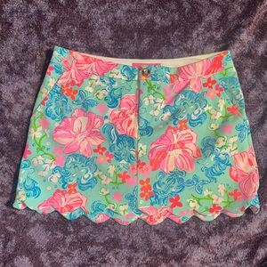 Lilly Pulitzer sz 6 Floral Scalloped Hem Collette Mini Skirt